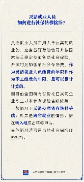 【人社日课】灵活就业人员社保如何转移接续？(图1)